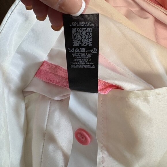 ASOS Design Mens Pink White Marble Print Board Shorts Size W34 Satin Casual - Picture 6 of 7